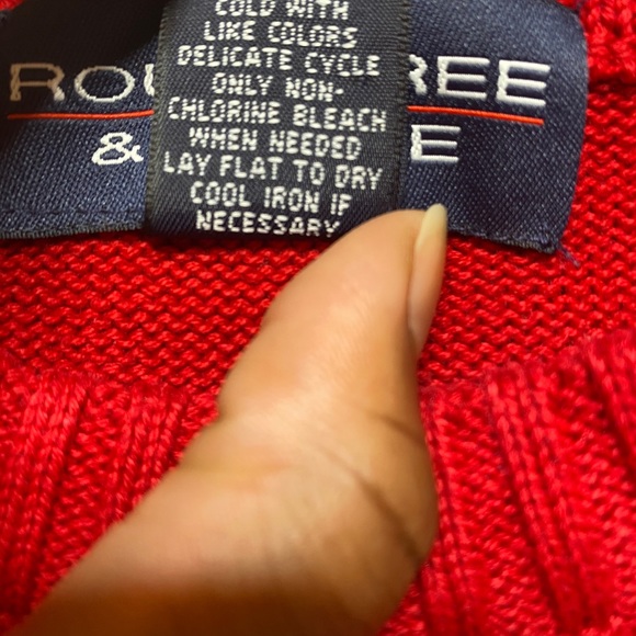 Roundtree & Yorke Crew Neck Red Pullover Sweater - Picture 12 of 13
